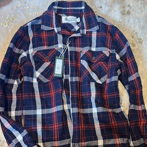 Alpine Design Red and Blue Plaid Casual Button Down Shirt